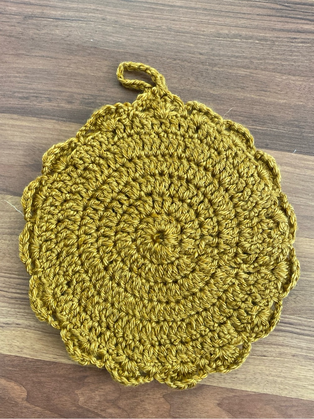 Handmade fall colors Mustard Yellow Crochet Pot Holder - Home Accents
